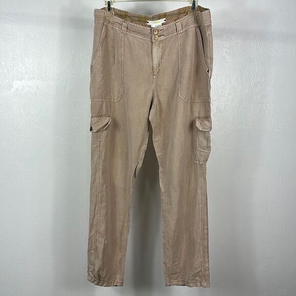 Hei Hei Anthropology Sand Color Mid Rise Straight Leg Cargo Pants - Picture 1 of 9